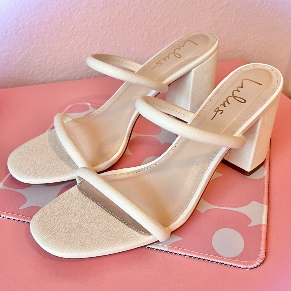 Addien White High Heel Sandals by Lulus